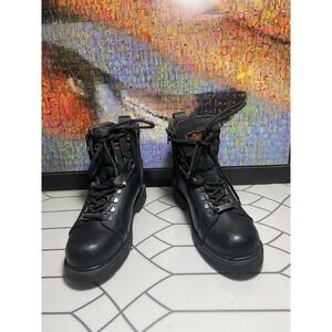 NexGen Motorcycle Boots Biker Engineer Work Leather Zip Black Men's Size 8.5